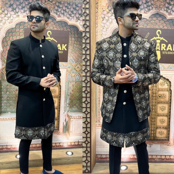 Wedding Special Open Shrug Sherwani - Image 2