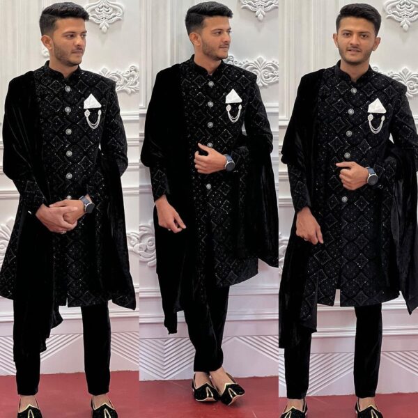 Wedding Special Sherwani With Pent With Shawl