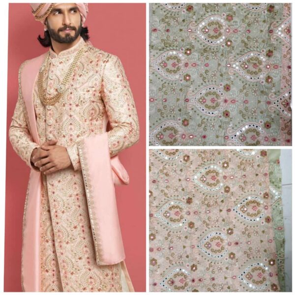 Trendding Design Sherwani With Churidar Pajama With Shawl With Turban