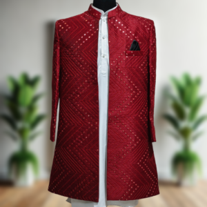 Kurta Pajama With Open Shrug Set