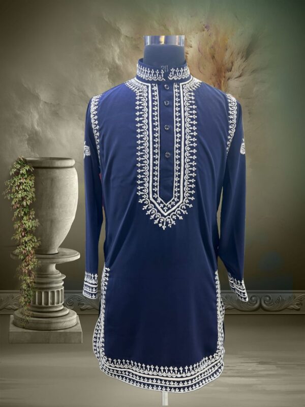 Royal Elegance Wedding Designer Embroidered Kurta Pajama Set | The Majestic Look Embroidered Kurta Pajama | Faisaloutfits | Kurta Pajama Set - Image 5