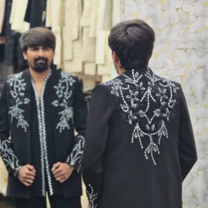 Men’s Exclusive Most-Trending Designer Luxury Real Mirror Handcrafted Open Jodhpuri Set – Premium Royal Wedding & Reception Wear by Faisaloutfits 4 Picsart 26 02 11 19 34 52 4551