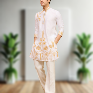 Men’s Premium Designer Luxury Thread Embroidery Kurta Pajama Set Eid & Festive Traditional Wear by Faisaloutfits 5 Kurta Pajama Set