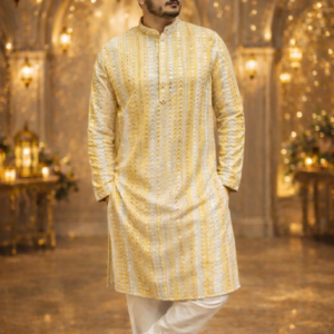 Men’s Premium Wedding Wear Designer Kurta Pajama Set with Mirror Embroidery Work by Faisaloutfits Luxury Ethnic Outfit for Festive & Special Occasions 4 file 0000000059047208848bebda0fa49be71