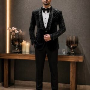 Mens Exclusive Trending Designer Luxury Handcrafted Four-Piece Tuxedo Suit by Faisaloutfits